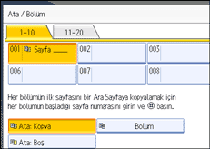 İşlem paneli ekranının gösterimi