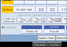 İşlem paneli ekranının gösterimi