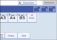 İşlem paneli ekranının gösterimi