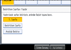 İşlem paneli ekranının gösterimi