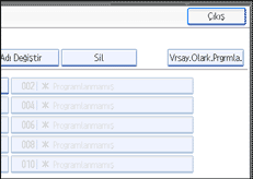 İşlem paneli ekranının gösterimi