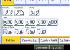 İşlem paneli ekranının gösterimi