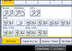 İşlem paneli ekranının gösterimi