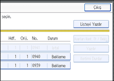 İşlem paneli ekran çizimi
