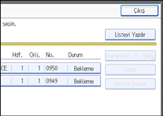 İşlem paneli ekran çizimi