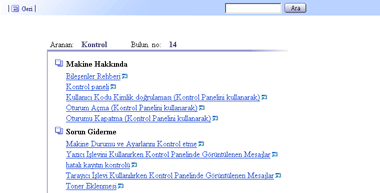 Arama sonucu g&ouml;r&uuml;nt&uuml;lenir
