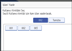 İşlem paneli ekranı gösterimi