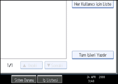 İşlem paneli ekranı gösterimi