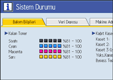 İşlem paneli ekran gösterimi