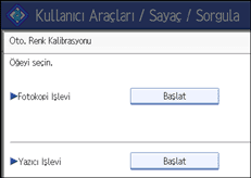 İşlem paneli ekran gösterimi