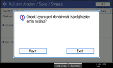 İşlem paneli ekran gösterimi