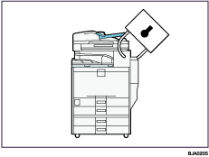 Deze illustratie toont hoe u het apparaat beheert/documenten beveiligt