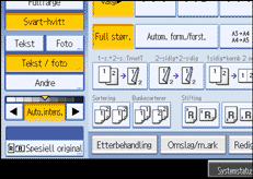 Illustrasjon av betjeningspanel