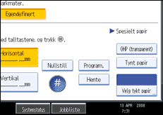 Illustrasjon av skjermpanelet