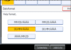 Illustrasjon av skjermpanelet