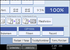 Illustrasjon av skjermpanelet