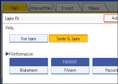 Illustrasjon over kontrollpanelet