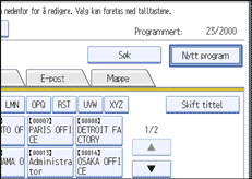 Illustrasjon over kontrollpanelet