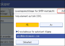 Illustrasjon over kontrollpanelet