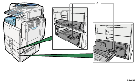 Illustrasjonen viser hovedmaskinens deler