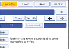 Illustrasjon av skjermpanelet