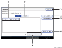 Illustrasjon av skjermpanelet med nummererte forklaringer.