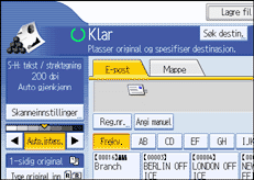 Illustrasjon betjeningspanelskjermbilde