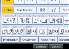 Illustrasjon av betjeningsskjermbildet