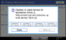 Illustrasjon av betjeningsskjermbildet