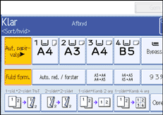 Illustration af betjeningspanelets sk&aelig;rm