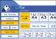 Illustration af betjeningspanelets sk&aelig;rm