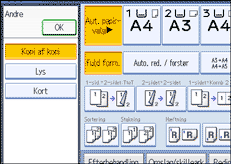 Illustration af betjeningspanelets sk&aelig;rm