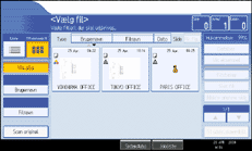 Illustration af betjeningspanelets skærm
