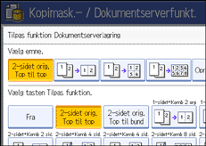 Illustration af betjeningspanelets sk&aelig;rm