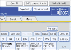 Illustration af betjeningspanelet