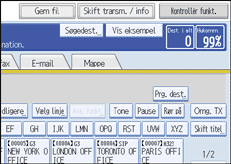 Illustration af betjeningspanelet
