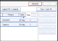 Illustration af betjeningspanelet