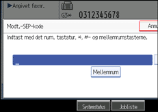 Illustration af betjeningspanelet
