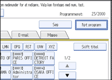 Illustration af betjeningspanelet
