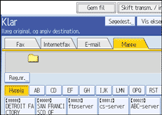 Illustration af betjeningspanelet