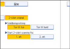 Illustration af skærmen på betjeningspanelet