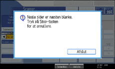 Illustration af skærmen på betjeningspanelet