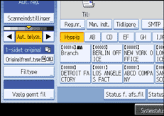 Illustration af betjeningspanelet