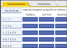 Illustration af skærm på betjeningspanel
