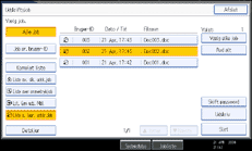Illustration af betjeningspanelets skærmbillede