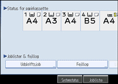 Illustration af betjeningspanelets sk&aelig;rmbillede