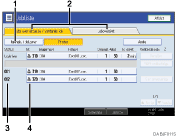 Nummereret illustration af sk&aelig;rm p&aring; betjeningspanelet