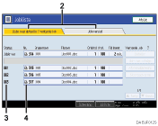 Nummereret illustration af sk&aelig;rm p&aring; betjeningspanelet