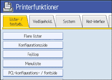 Illustration af betjeningspanelets sk&aelig;rmbillede