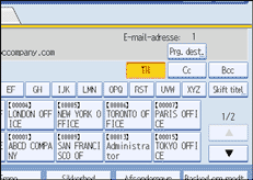Illustration af skærm på betjeningspanel